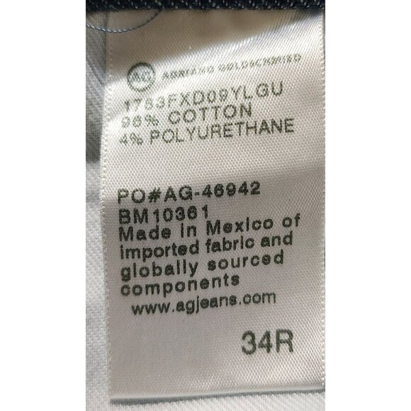 AG Adriano Goldschmied The Tellis Modern Slim Jeans 34R Denim360 Blue Cotton/Pol - Picture 5 of 10